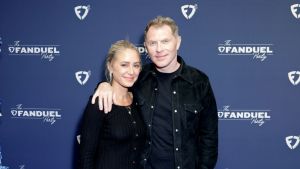 Brooke Williamson and Bobby Flay attend The FanDuel Party at the Kentucky Derby at Old Forester's Paristown Hall on May 02, 2025 in Louisville, Kentucky