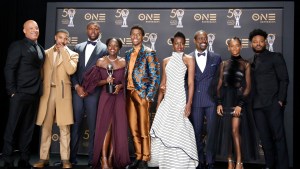 Cast of Black Panther posing for a photo