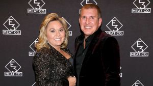 Julie Chrisley (L) and Todd Chrisley attend the grand opening of E3 Chophouse Nashville