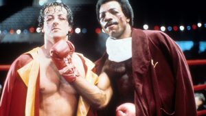 Sylvester Stallone and Carl Weathers.