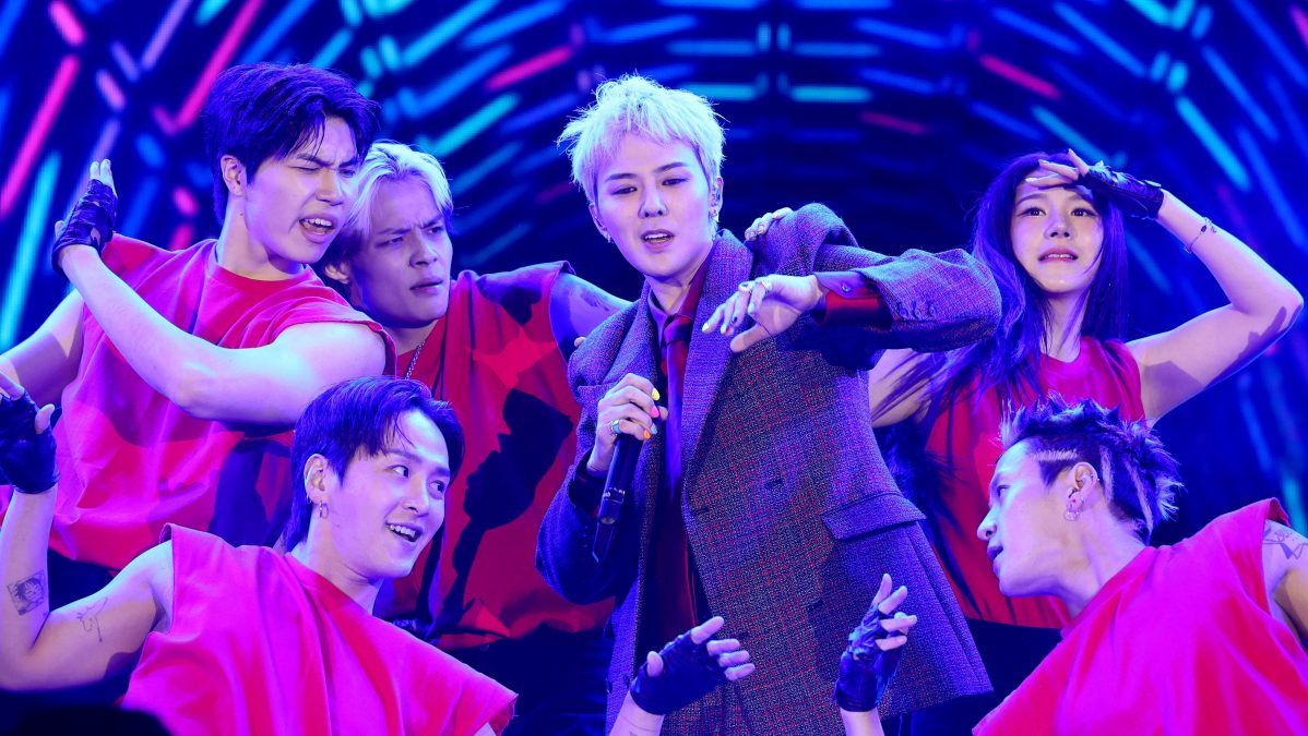 G-Dragon performs during the LIV Golf Korea concert