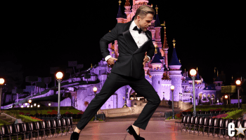 Derek Hough dancing outside of Disneyland